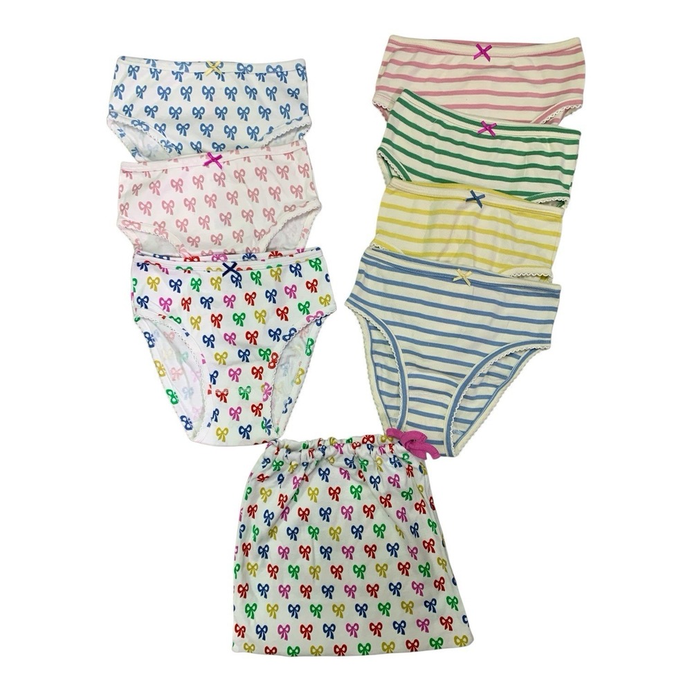 Boden Mini Pack Of 7  Multi Color Bows & Stripes Underwear  10-11 Years NIB